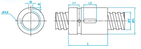 SCI5010滾珠絲杠尺寸圖 SCI5010滾珠絲杠尺寸圖